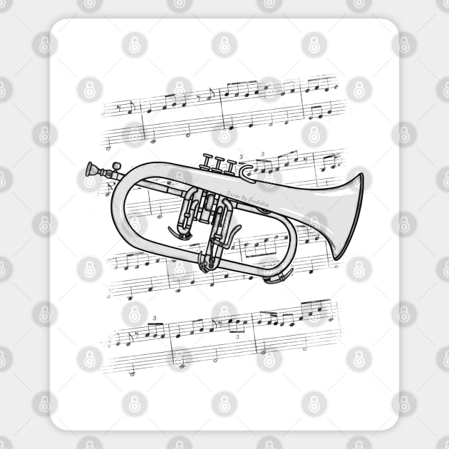 Flugelhorn Player Hornist Brass Musician Magnet by doodlerob